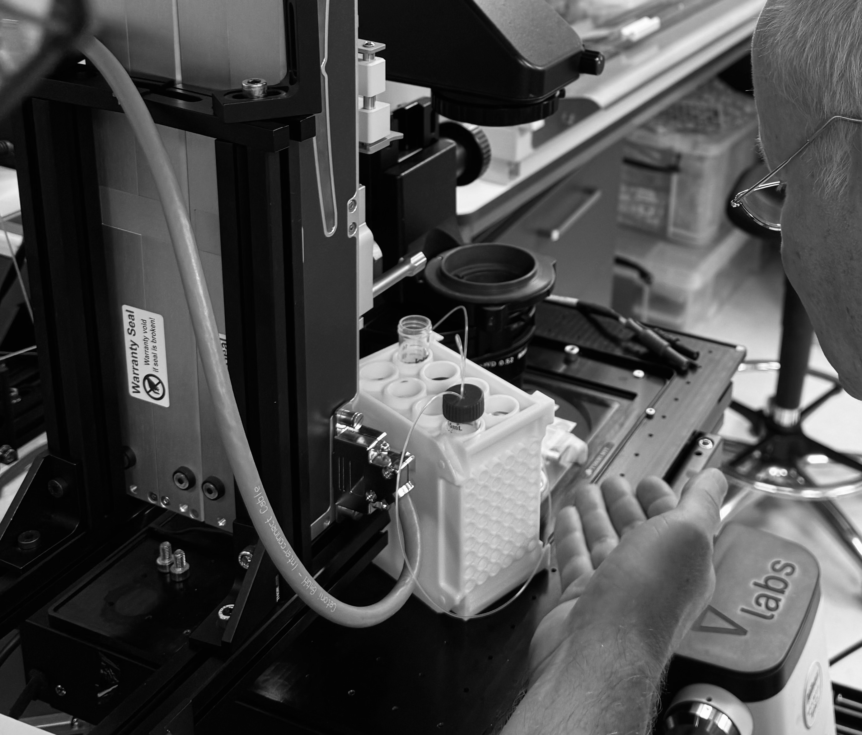 Scientist working with advanced lab equipment