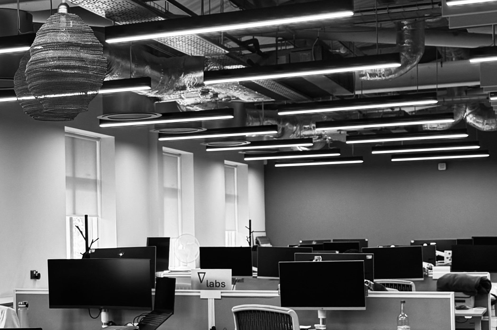 Modern, technology-driven office environment